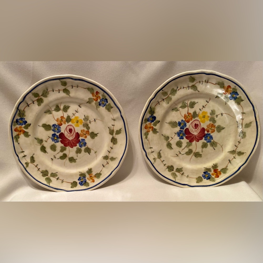 2 NEMOURS by Longchamp made France Used Bread/Butter Plate 6 3/8” diameter Plate